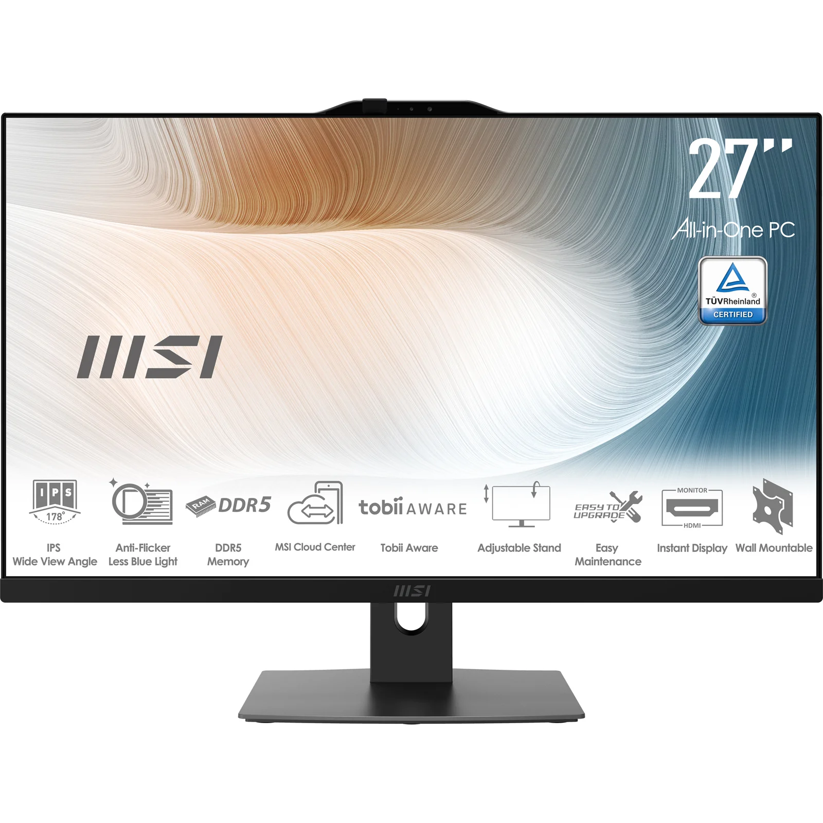 MSI Modern AM272P 1M-1425AT 27" All-in-One, Intel Core 5 120U, 16GB RAM, 512GB SSD