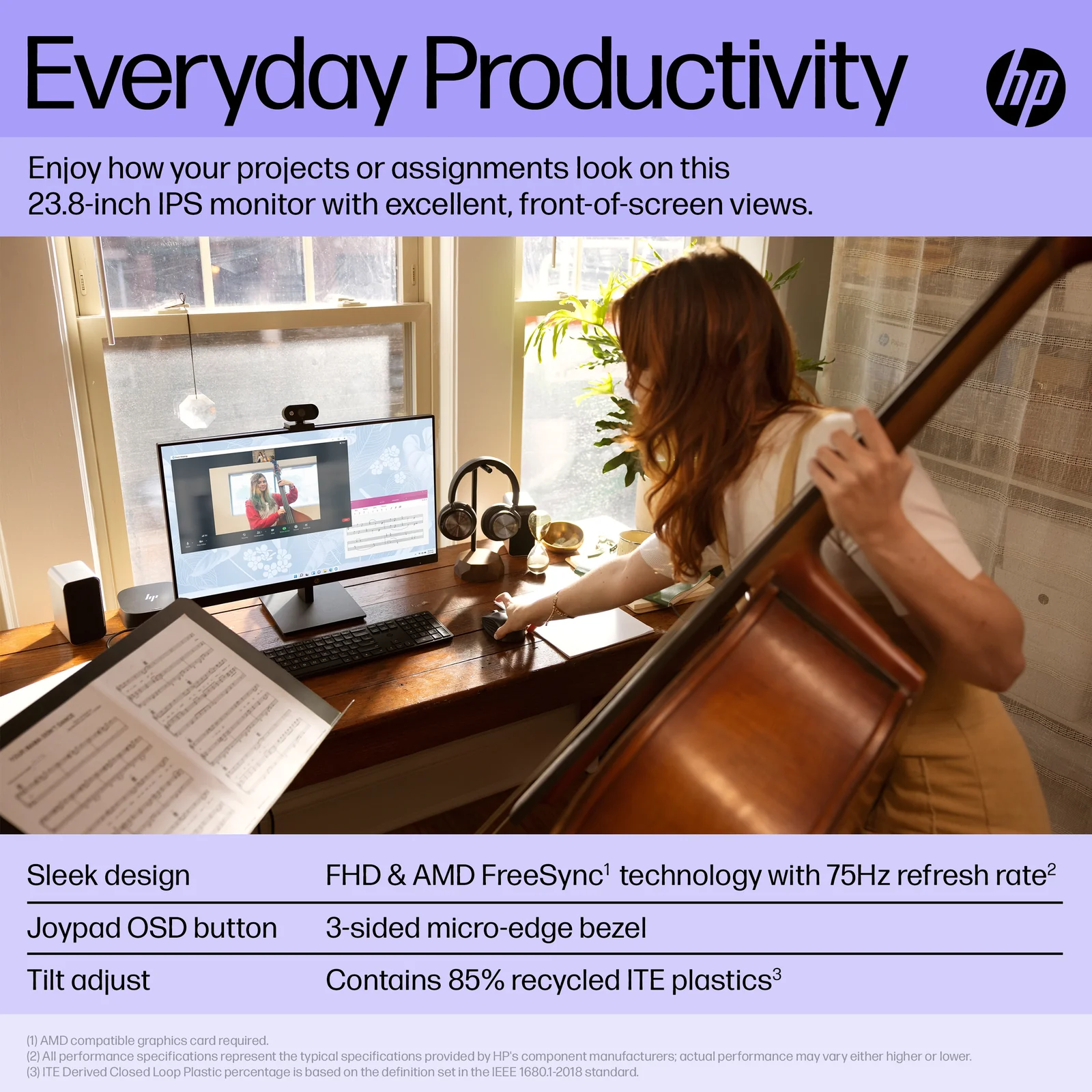 HP V24i G5 FHD 23.8" Full HD IPS Monitor