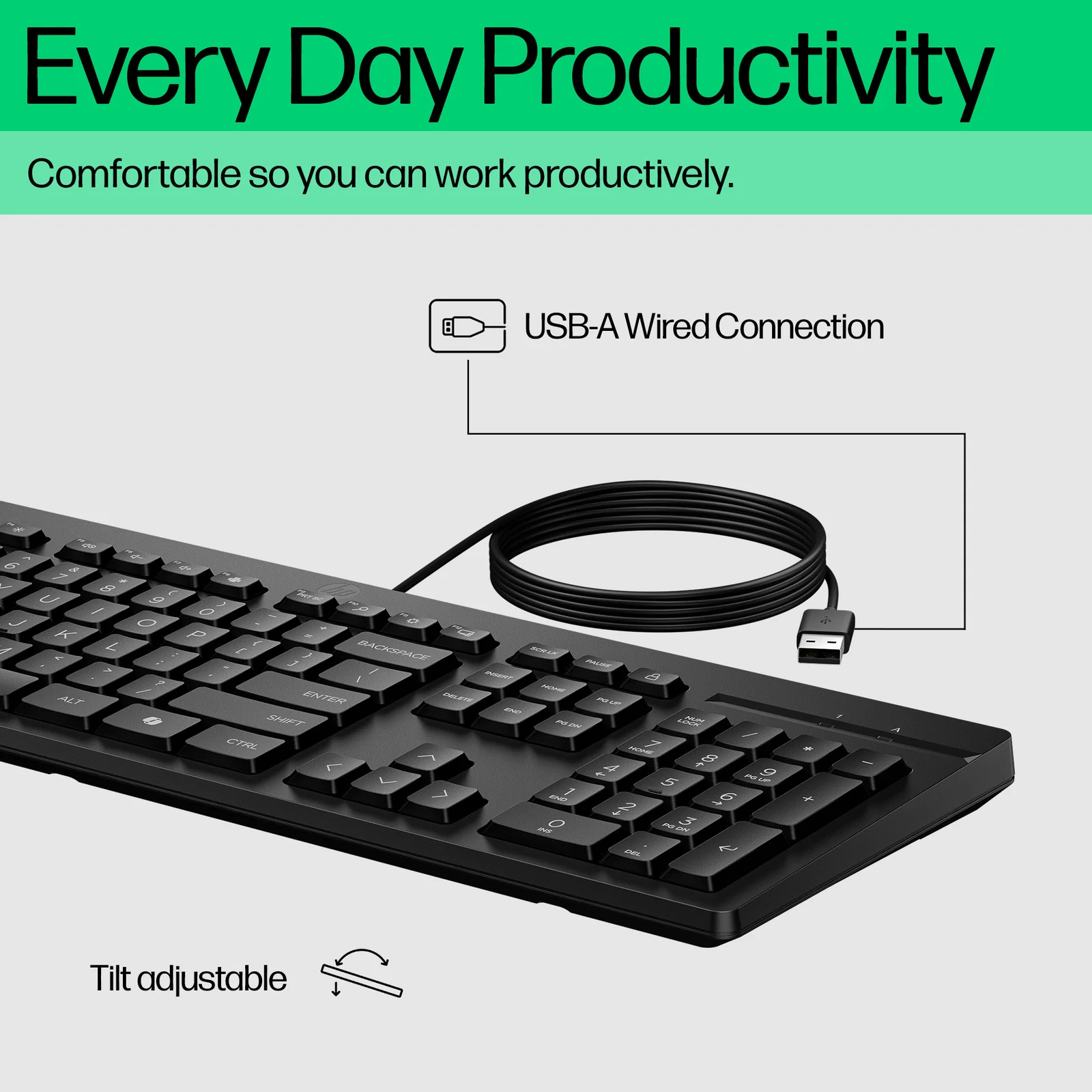 HP 125 G2 USB Wired Keyboard