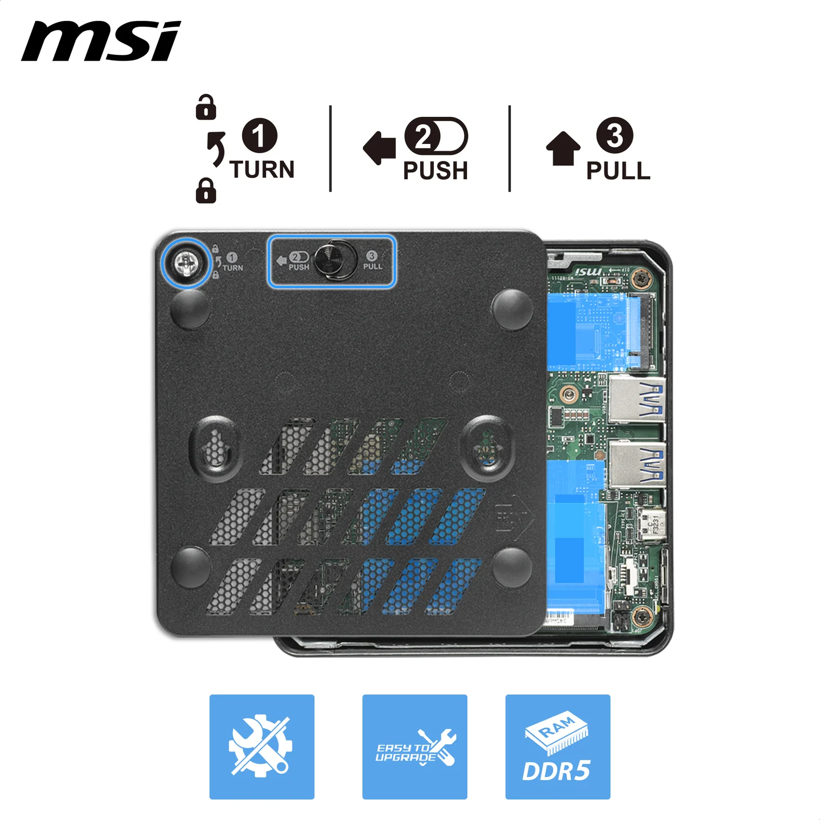 MSI Cubi NUC AI+ 3MG-004EU, Intel Core Ultra 5 322, 16GB RAM, 512GB SSD