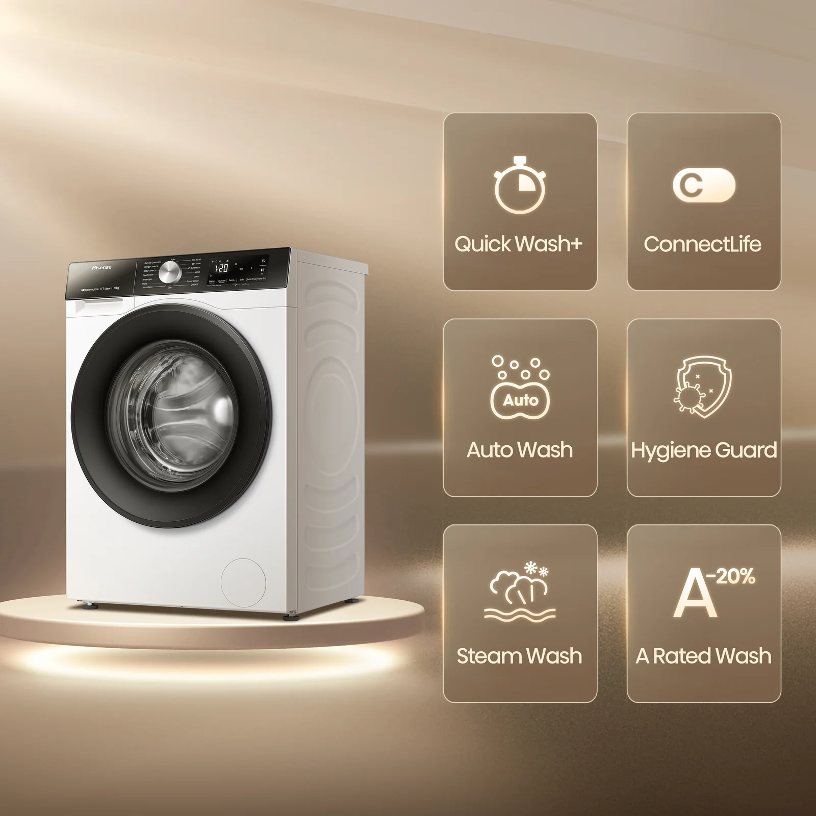 Hisense WF3S1243BW3 12kg 1400rpm Washing Machine