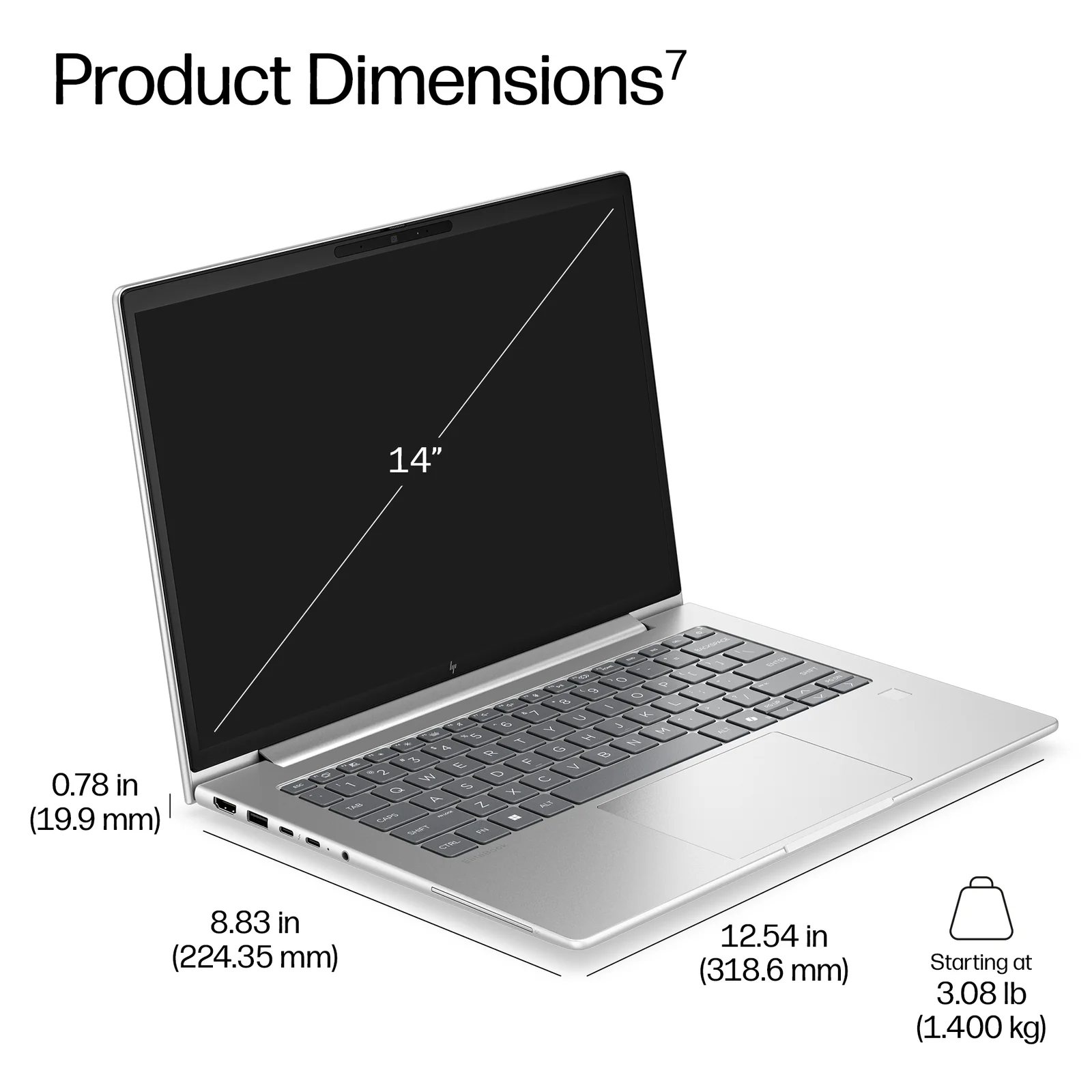 HP EliteBook 6 G2i Next Gen AI PC 14", Intel Core Ultra 7 355, 32GB RAM, 512GB SSD
