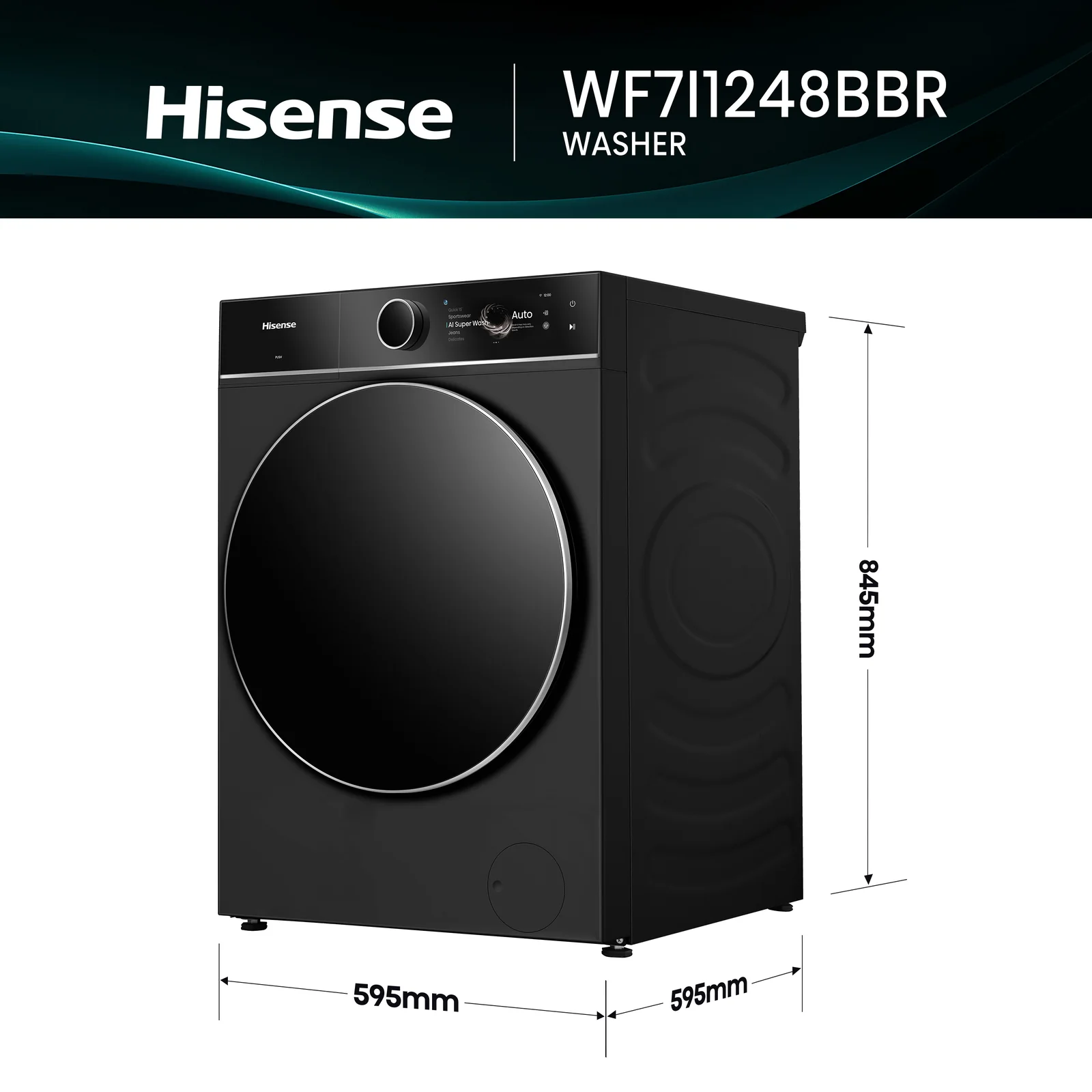 Hisense WF7I1248BBR 12kg 1400rpm Washing Machine