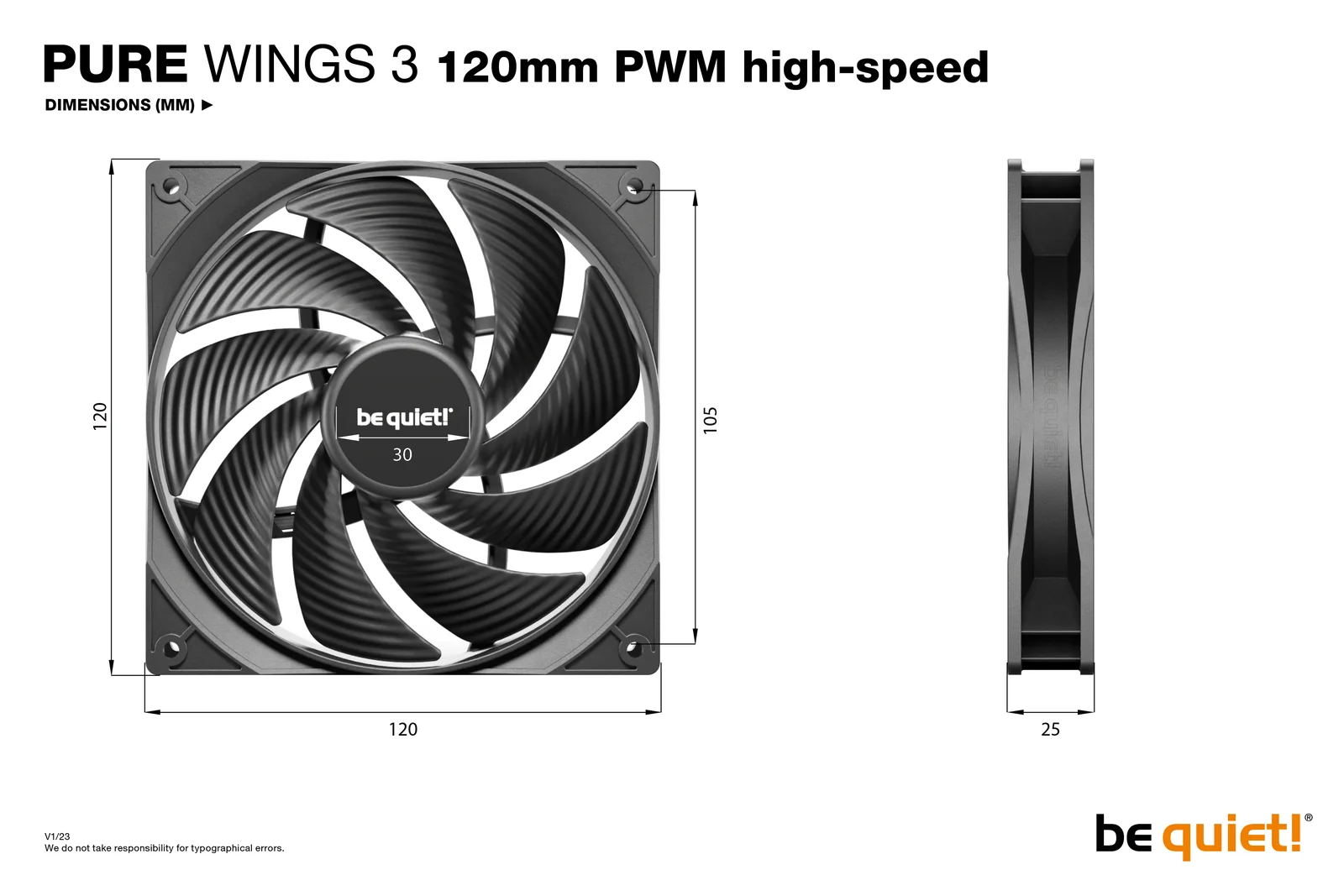 be quiet! Pure Wings 3 120mm | PWM high-speed Triple Pack