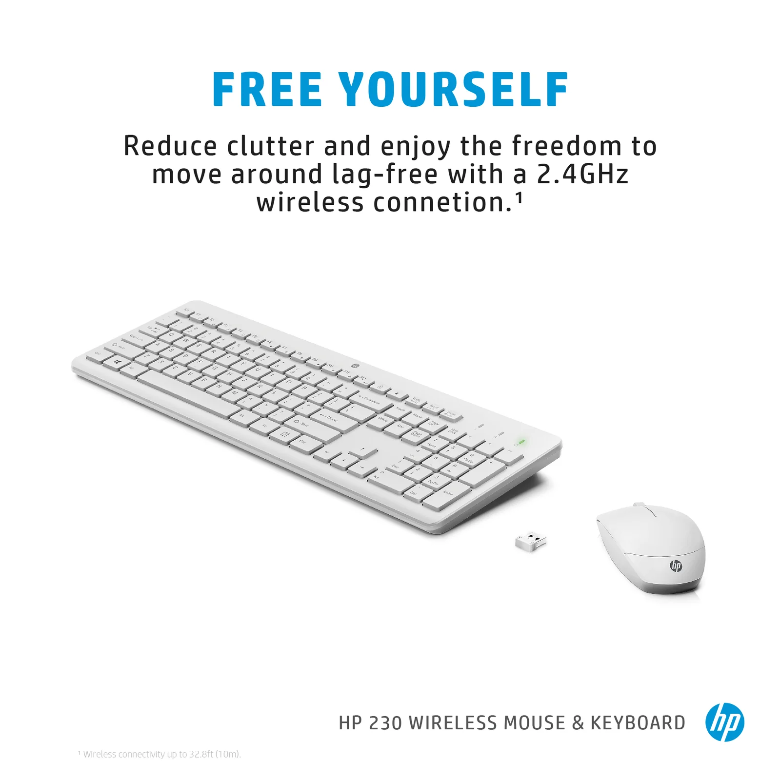 HP 230 Wireless Mouse and Combo White Keyboard