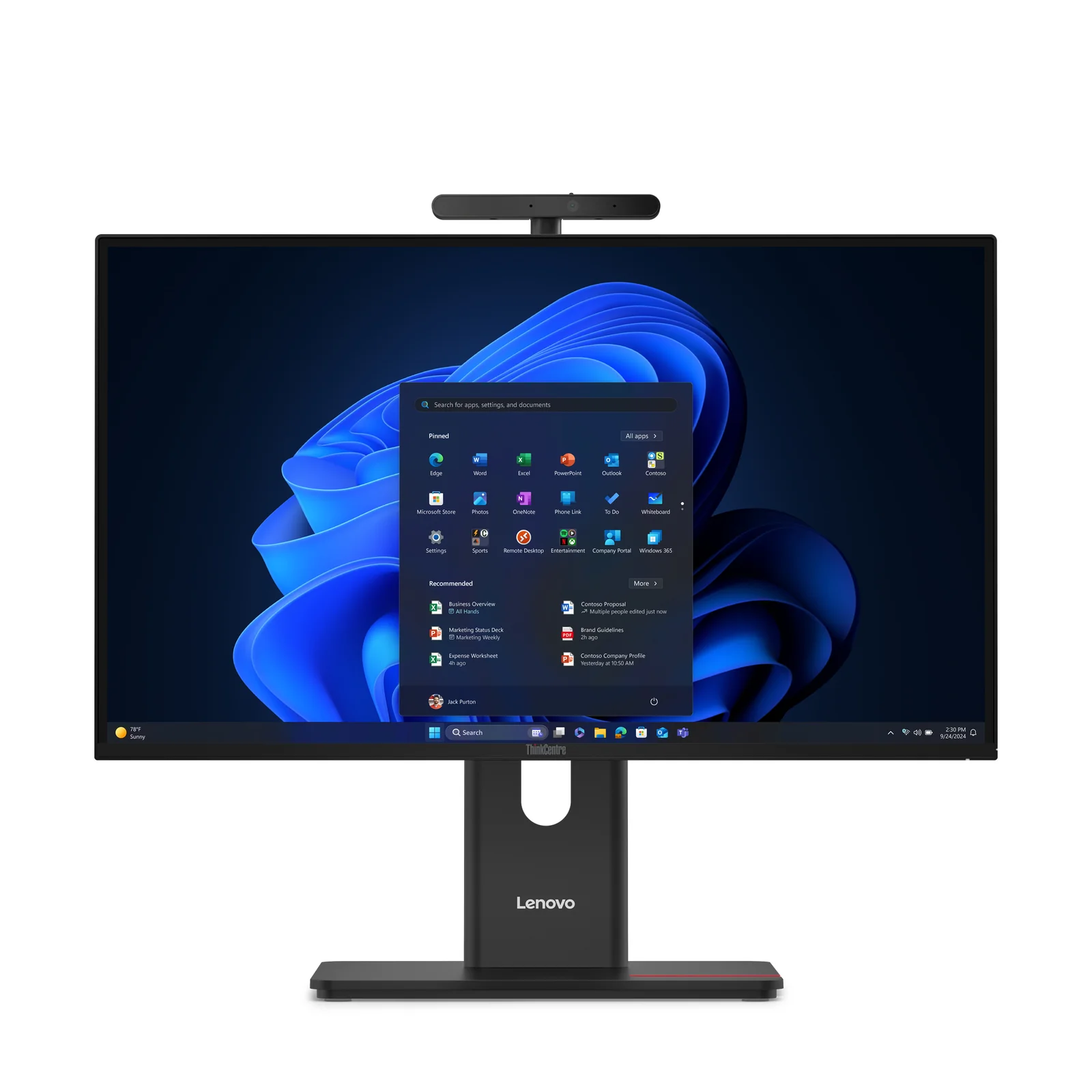 Lenovo ThinkCentre M90a Gen 6 23.8" All-in-One, Intel Core Ultra 5 235, 8GB RAM, 256GB SSD