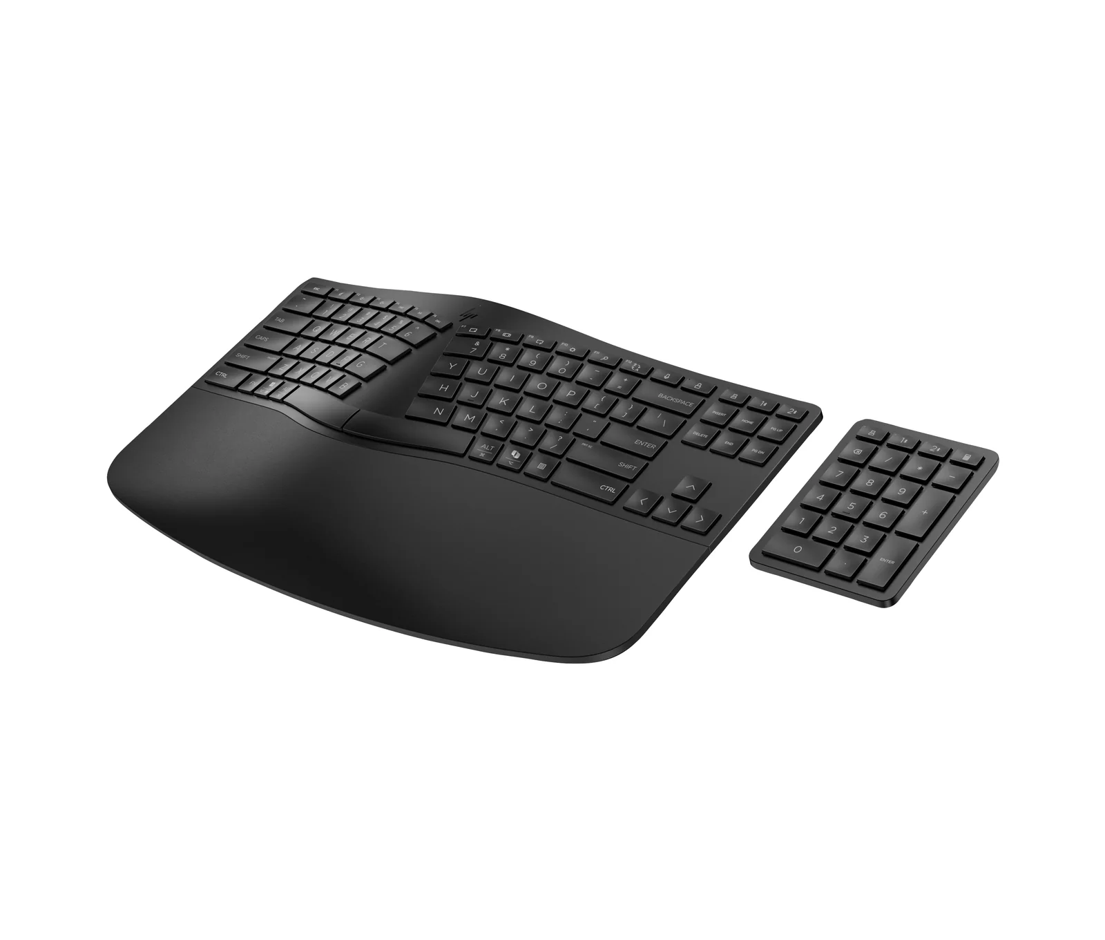 HP 960 - Tastatur-und-Tastenfeld-Set - kompakte Größe, 2-Zonen-Layout, separater Ziffernblock, kurzer Tastenhub, Multi-Device Wireless Keyboard Black