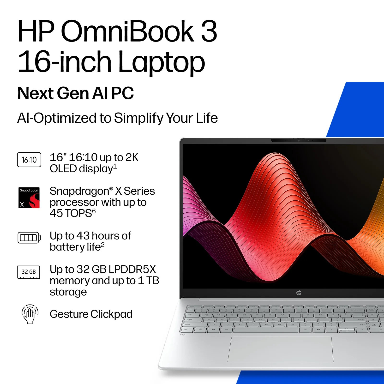 HP OmniBook 3 Laptop Next Gen AI 16-bz0503sax 16", 8GB RAM, 512GB SSD