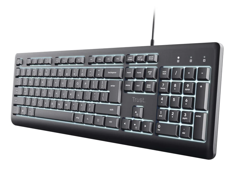 Trust Primo Beleuchtete Keyboard Black, French