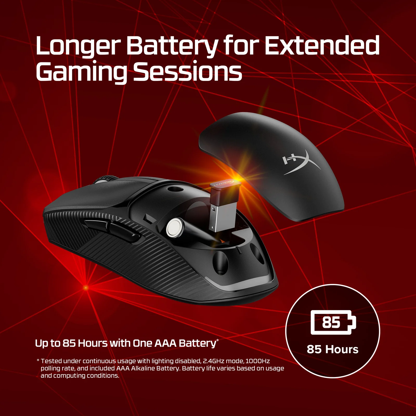 HyperX Pulsefire Fuse Wireless Gaming Mouse Black