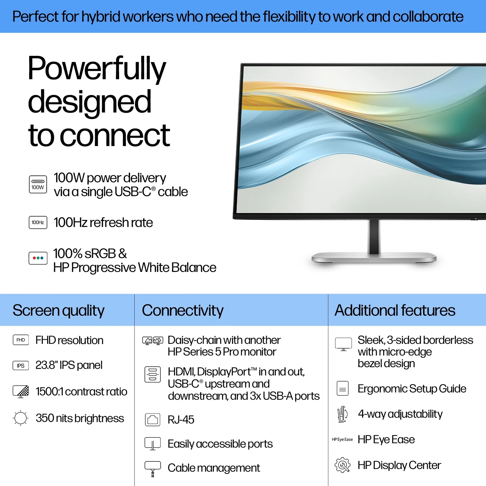 HP Series 5 Pro 23.8" Full HD IPS 100Hz Monitor