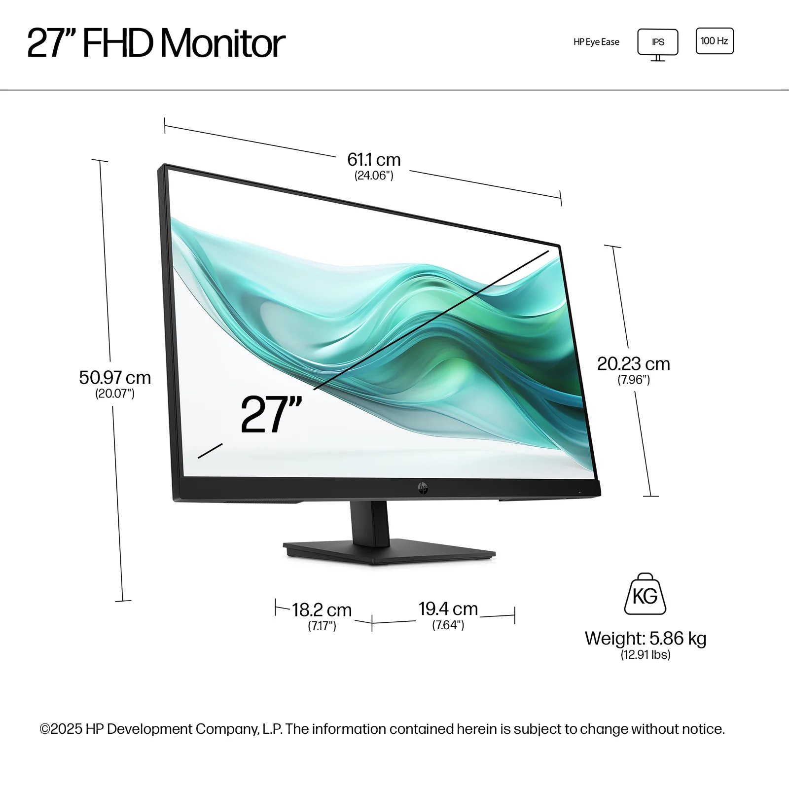 HP Series 3 Pro 27" Full HD IPS 100Hz Monitor
