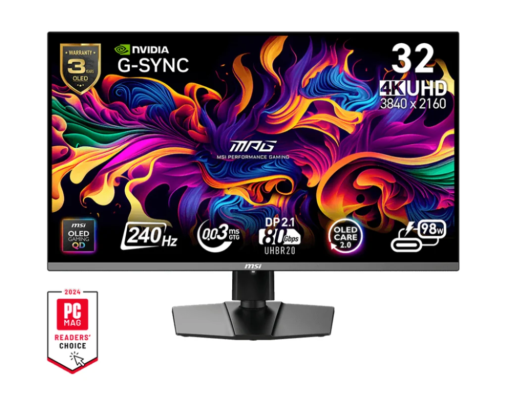 MSI MPG 322URX QD-OLED 31.5" 4K UHD QD-OLED 240Hz Monitor