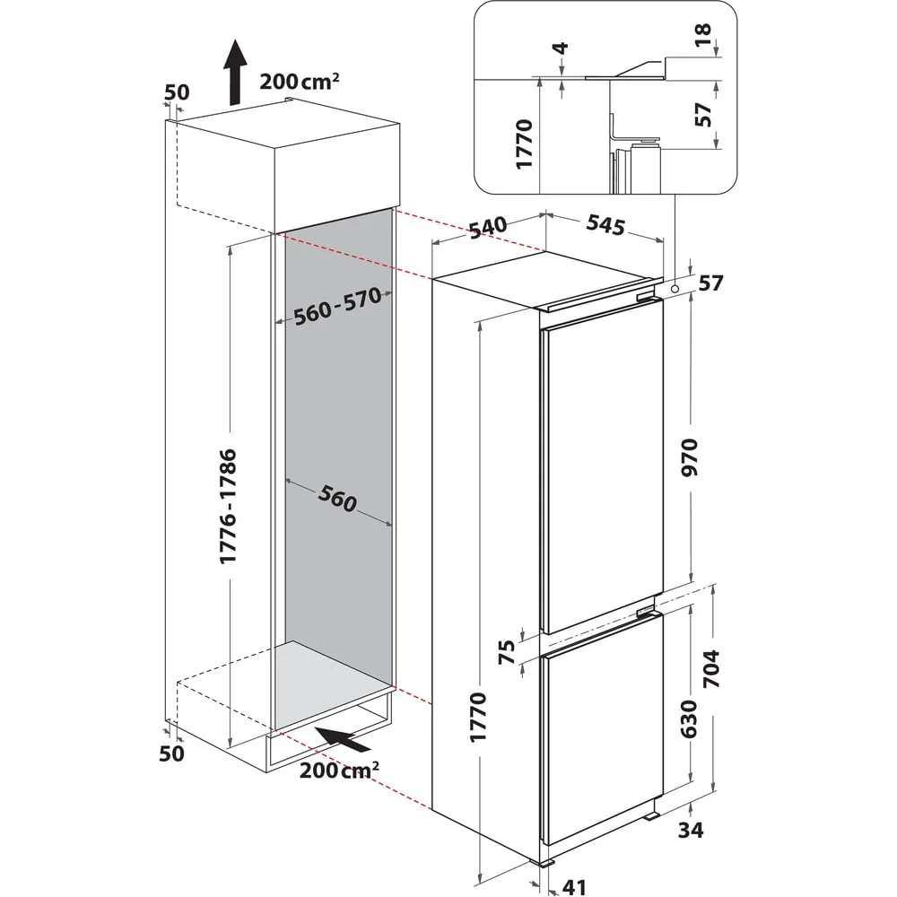 Hotpoint HTC18D011A1 268L Integrated Fridge Freezer
