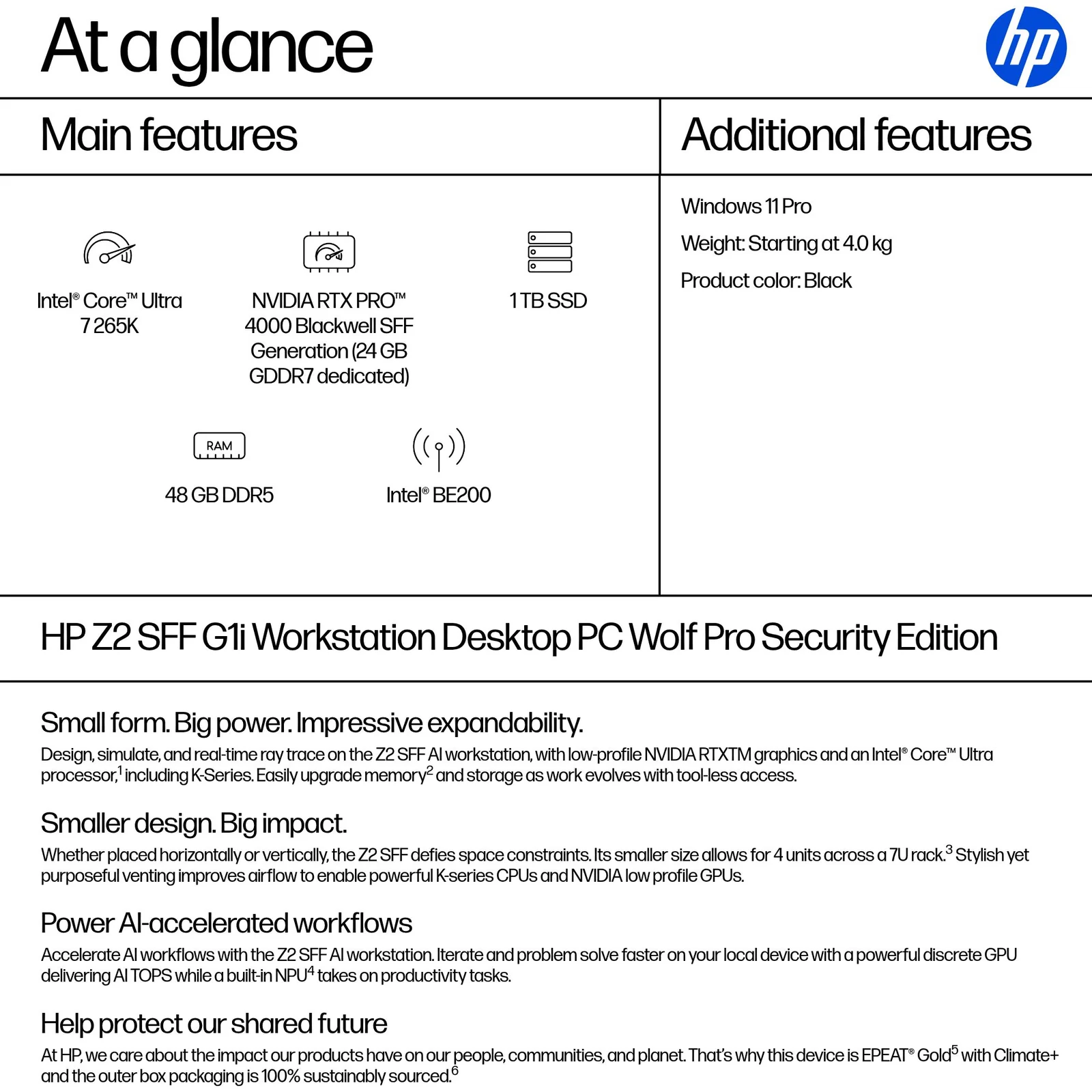 HP DQ6E2ET, Intel Core Ultra 7 265K, 48GB RAM, 1TB SSD