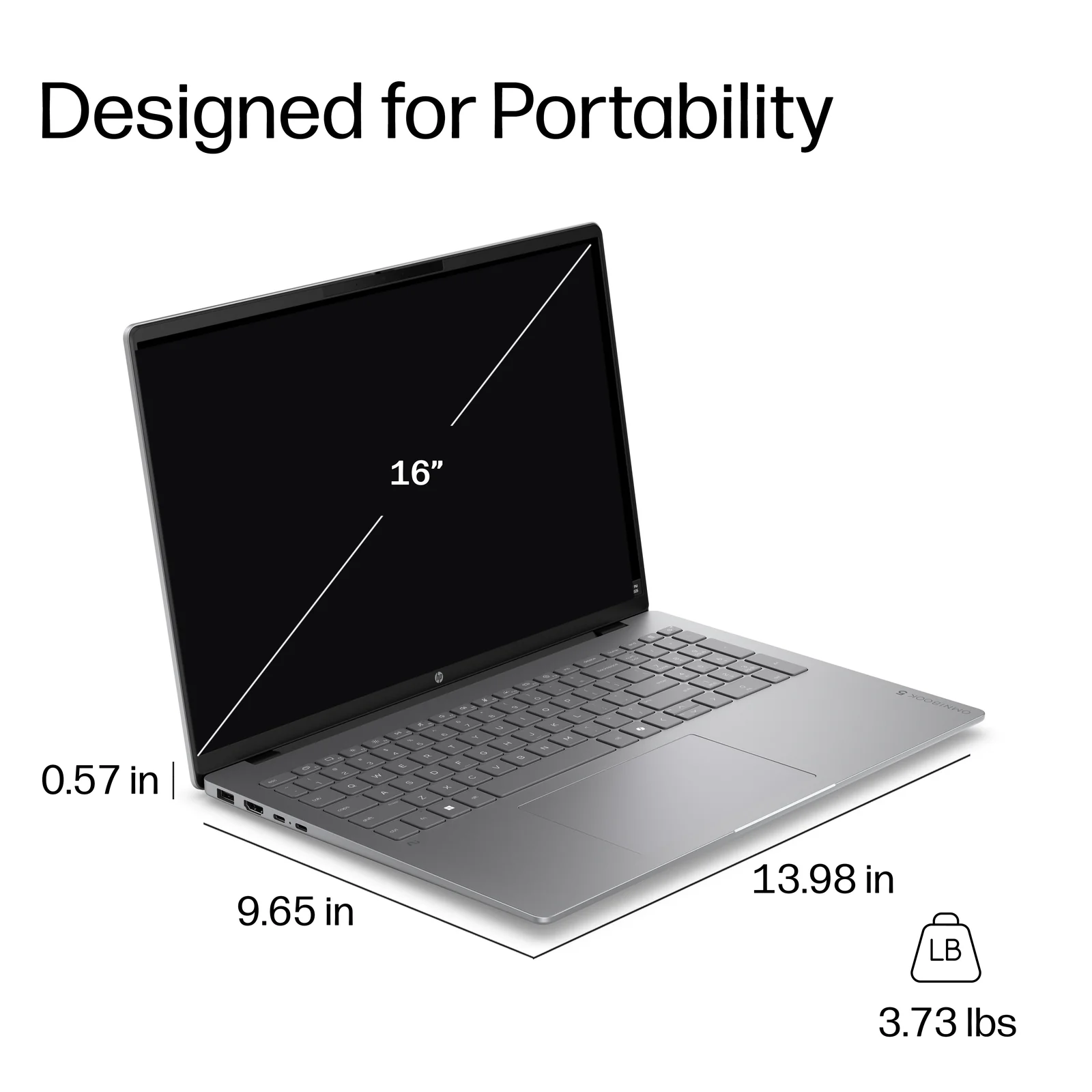 HP DQ8S5EA laptop 16", 16GB RAM, 512GB SSD