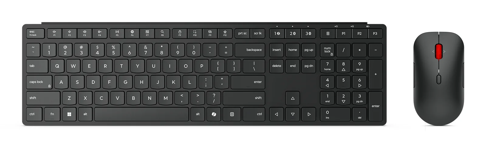 Lenovo 4X31S04810 Wireless Keyboard & Mouse Black, US English