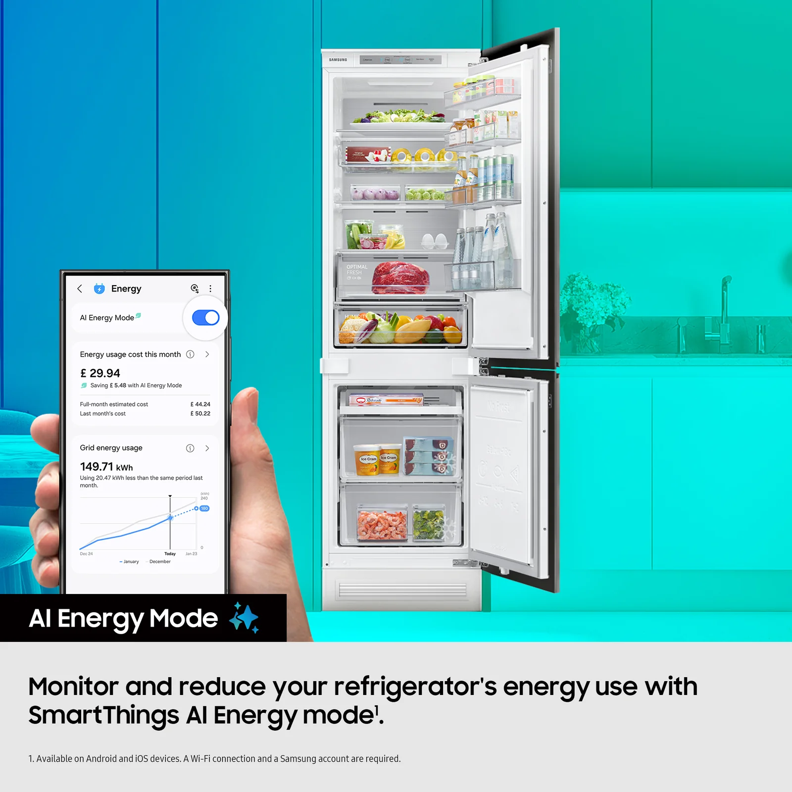 Samsung BRB70F26DES0EU 267L Integrated Fridge Freezer